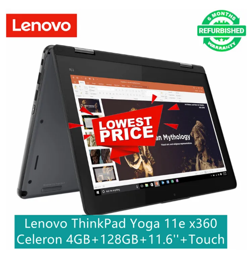 Refurbished Lenovo Thinkpad Yoga 11e X360 Celeron 4GB RAM 128GB SSD Refurbished Laptop Touchscreen 11.6 Inch Screen Size With Windows