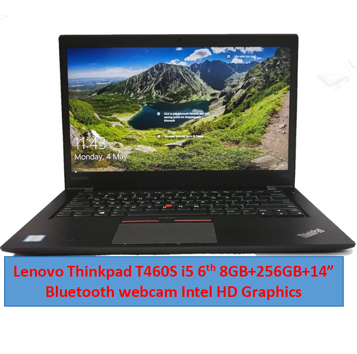 Lenovo ThinkPad T460s laptop Intel Core i5 8GB RAM 256GB SSD 14 Inches FHD Display Intel HD Graphics Bluetooth Webcam Student laptop Notebook