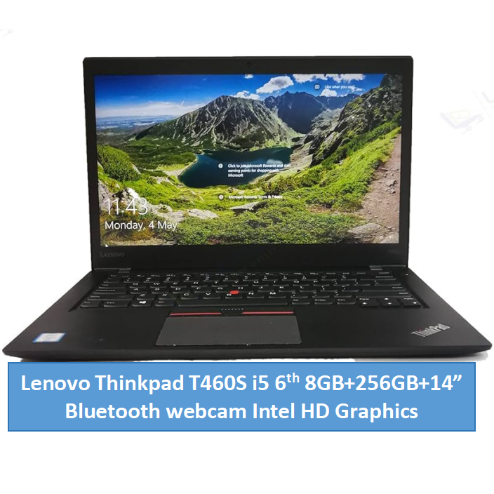 Lenovo ThinkPad T460s laptop Intel Core i5 8GB RAM 256GB SSD 14 Inches FHD Display Intel HD Graphics Bluetooth Webcam Student laptop Notebook