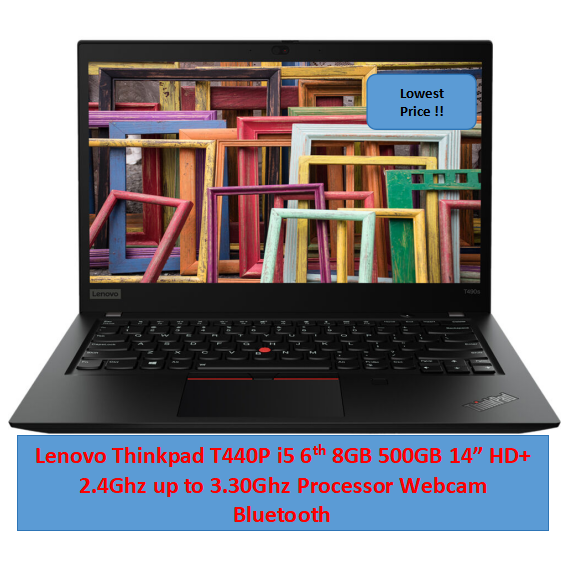 Refurbished Laptop Lenovo Thinkpad T440P Core i5 6th 8GB+500GB+14" Windows 11 13.3" FHD Display Bluetooth Webcam WiFi Intel Graphics 6 Months Warranty laptops