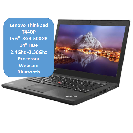 Refurbished Laptop Lenovo Thinkpad T440P Core i5 6th 8GB+500GB+14" Windows 11 13.3" FHD Display Bluetooth Webcam WiFi Intel Graphics 6 Months Warranty laptops