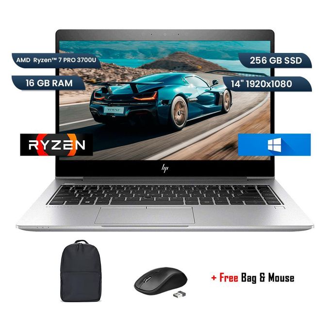 HP Refurbished Elitebook 745 G6 16GB RAM 256GB SSD AMD Ryzen 7 Pro 3700U 2GB Radeon Graphics 14" FHD Windows 11 Pro Laptop + Bag & Mouse (6 Months WRTY)