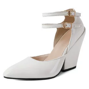 New cross-border European and American fashion style daily commuting pointed toe wedge heel high heels Mary Jane single shoes for women