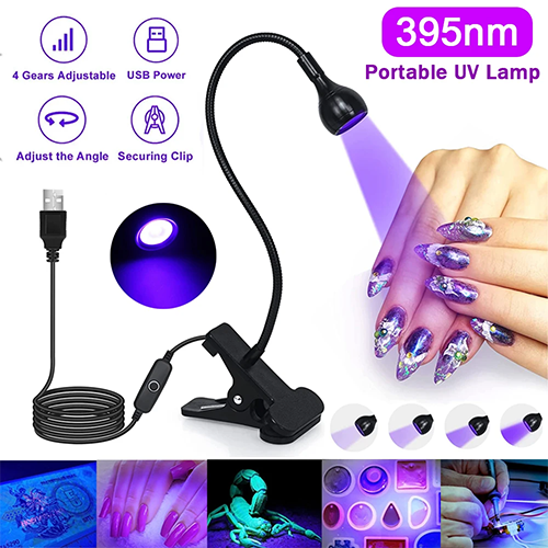 Nail Dryer Light UV Nail lamp 395nm Wavelength Clip-on Desk Lamp Purple Light USB LED Manicure Dryer UV Curing Light , UV Nail Polish Dryer Nail Art Tools, Nail Art Equipment