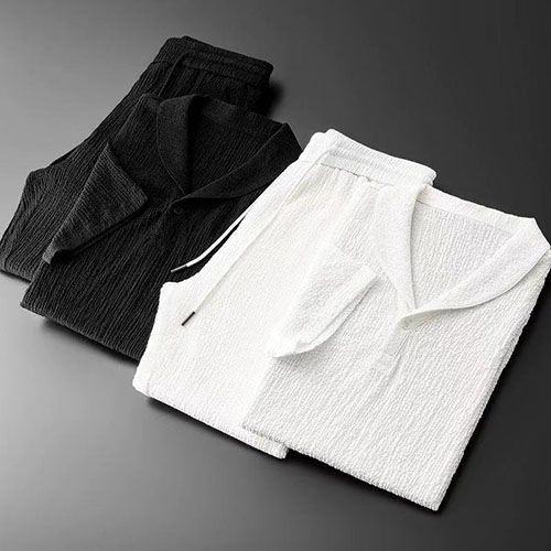 2024 New Arrivals Men Clothes 2 In 1 Men's T-Shirt Sets 2 Pcs Man Loose Short Sleeve Trousers Set Summer Thin Sports Suit Fashionable Short Sleeve Trousers Trendy Lightweight Fashion Men Clothes