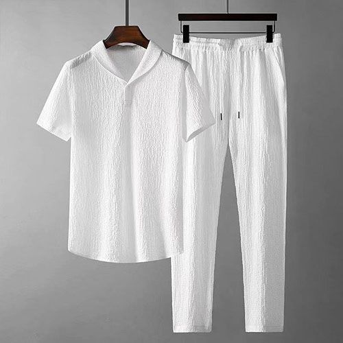 2024 New Arrivals Men Clothes 2 In 1 Men's T-Shirt Sets 2 Pcs Man Loose Short Sleeve Trousers Set Summer Thin Sports Suit Fashionable Short Sleeve Trousers Trendy Lightweight Fashion Men Clothes