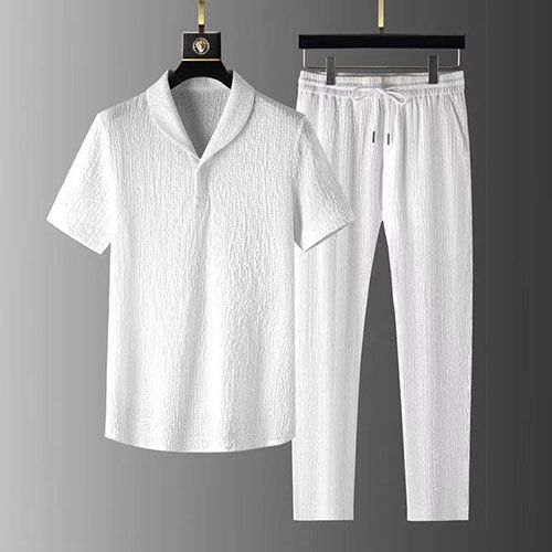 2024 New Arrivals Men Clothes 2 In 1 Men's T-Shirt Sets 2 Pcs Man Loose Short Sleeve Trousers Set Summer Thin Sports Suit Fashionable Short Sleeve Trousers Trendy Lightweight Fashion Men Clothes