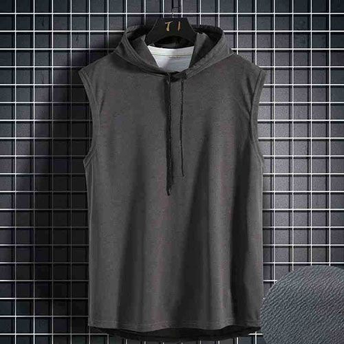 Summer Men Clothing Tank Tops Plus Size Sweatshirt Sleeveless Tops Hoodie Vest Workout Fitness Mens T Shirt Workout Hip Hop Vest