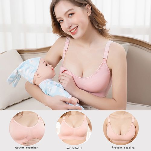 Breathable Maternity Nursing Bras Prevent Sagging Breastfeeding Bras Pregnant Women Pregnancy Underwear Breast Feeding Bra Clothing Lactancia Large Size Bra Push Up Front Open Nursing Bra