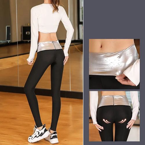 Women Sauna Sweating Pants Hot Gym Exercise Leggings High Waist Thermo Weight Loss Workout Running Slimming Compression Pants