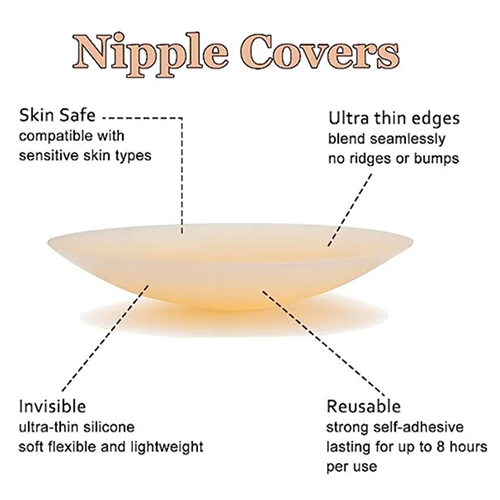 Reusable Silicone Nipple Cover for Women Bra Sticker Breast Petal Strapless Bra Invisible Boob Pads Chest Pasties Intimates Comfortable Lingerie & Underwear Accessories For Everyday Wear