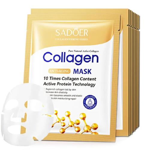 10PCS  Anti-wrinkle Collagen Face Mask Moisturizing Anti-aging Repair Brightening skincare Oil-Control Replenishment Whitening Aloe Face Care Face Sheet Mask Facial Masks Skin Care