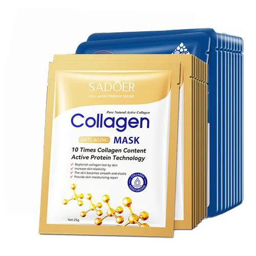 10PCS  Anti-wrinkle Collagen Face Mask Moisturizing Anti-aging Repair Brightening skincare Oil-Control Replenishment Whitening Aloe Face Care Face Sheet Mask Facial Masks Skin Care