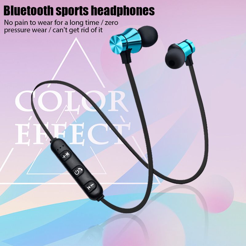 Magnetic Bluetooth Earphones Sports Wireless Earbuds Super Bass With Mic For All Smart Phones  Stereo Sports Waterproof Earbuds Wireless in-ear Headset with Mic