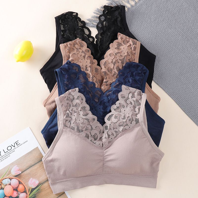 New Arrival Women Lace Bra Seamless Wireless Beauty Back Push Up Bra Cozy Chest Tube Top Sports Fitness Vest Bralette Bra Running Yoga Paded Bra Ladies Underwear Chest Wrap Undies Lingerie Female