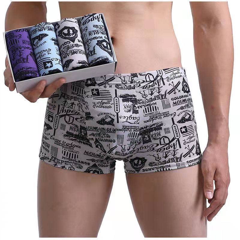 New Arrivals Men's Panties 4pcs/Lot Male Breathable Underpants Man Pack Shorts Boxers Underwear Fashion Mens Boxer Bamboo Hole Large Size Men Milk Fiber Comfortable Briefs Breath Print Boxers