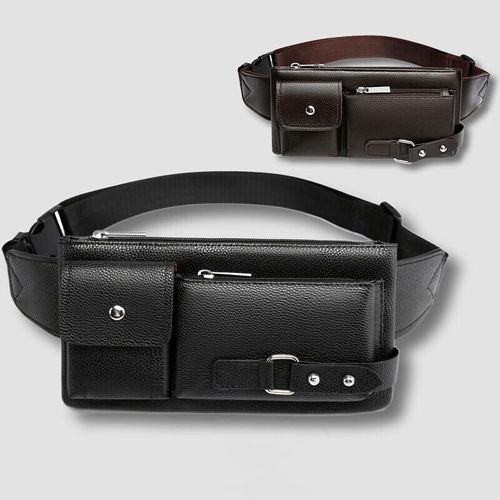 Fashion Men Women Waist Bag Casual Fanny Pack Purse Large Phone Belt Bag Leather Outdoor Travel Phone Bag