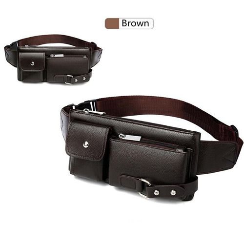 Fashion Men Women Waist Bag Casual Fanny Pack Purse Large Phone Belt Bag Leather Outdoor Travel Phone Bag
