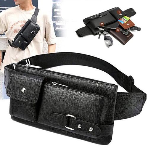 Fashion Men Women Waist Bag Casual Fanny Pack Purse Large Phone Belt Bag Leather Outdoor Travel Phone Bag