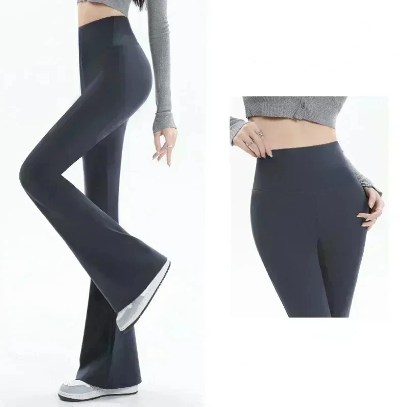 Women Trousers Flare Leggings High Waist Wide Leg Yoga Pants Seamless Fitness Workout Tights Gym Sports Casual Slimming Clothing