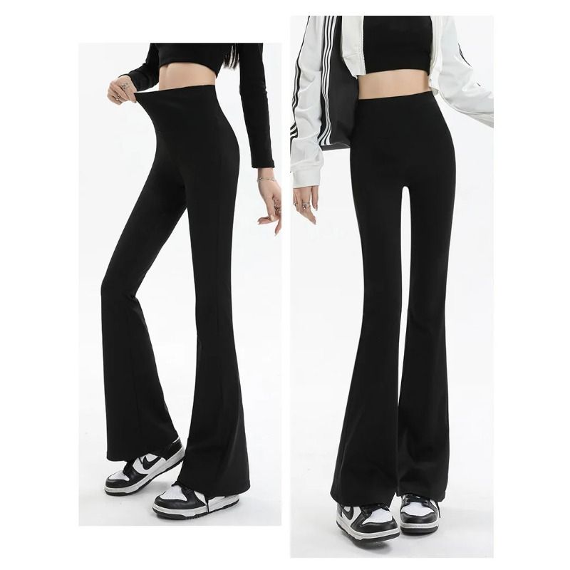 Women Trousers Flare Leggings High Waist Wide Leg Yoga Pants Seamless Fitness Workout Tights Gym Sports Casual Slimming Clothing