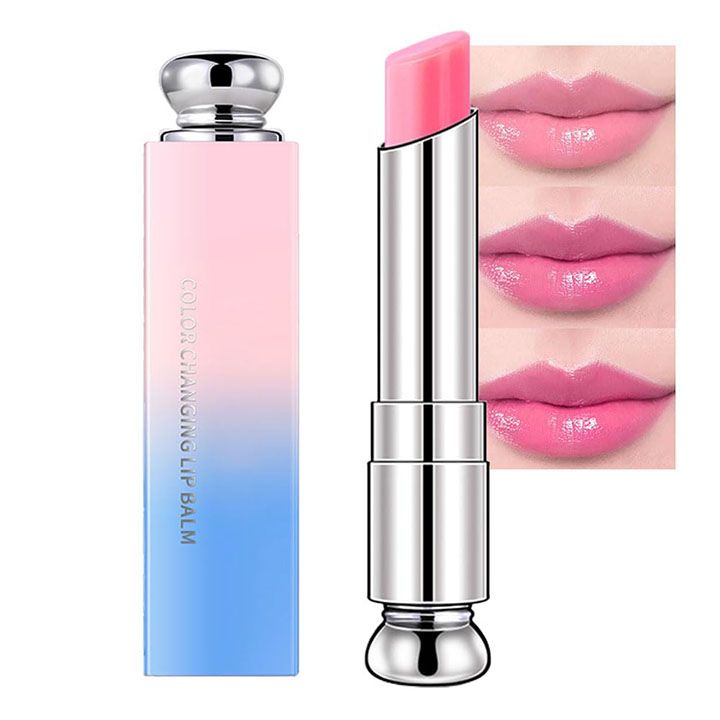 Peach Strawberry Orange Color Changing Change Lipstick Lip Balm Set for Women Korean Magic Lipstick Color Change Changing Lip Tint Tinted Stain Balm Long Lasting Waterproof Crystal Lipstick