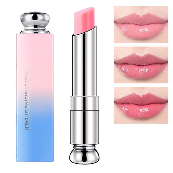 Peach Strawberry Orange Color Changing Change Lipstick Lip Balm Set for Women Korean Magic Lipstick Color Change Changing Lip Tint Tinted Stain Balm Long Lasting Waterproof Crystal Lipstick
