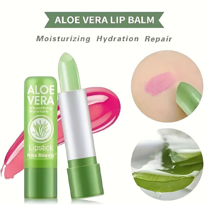 Aloe Vera Moisturizing Lipstick Lasting Nutritional Repair Lipsticks Anti Drying Color Changing Waterproof Natural Lip Care