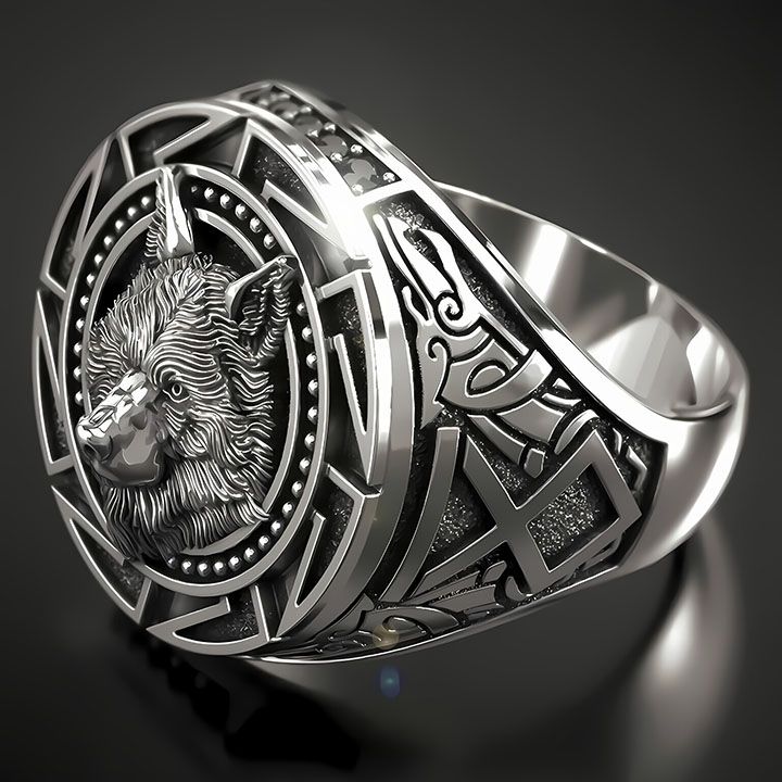 Mens Ring Wolf Hand Pattern Punk Men Ring Mens Party Viking Jewelry Ring Father's Day Gift