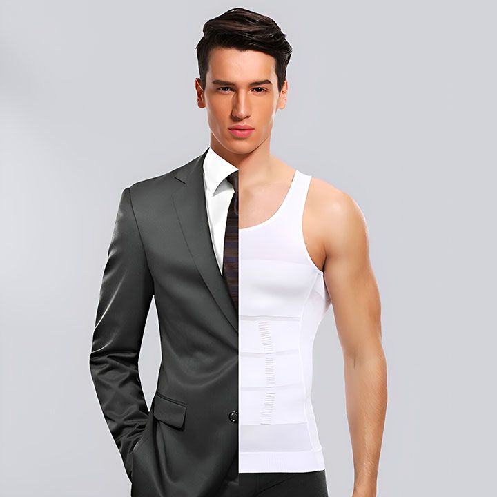Men's Compression Body Shaper Tank Top, Slimming Vest T-shirt Mens Slimming Body Shaper Vest Shirt Abs Abdomen Slim Gym Workout Tummy Control Compression Tank Top Sleeveless Shapewear