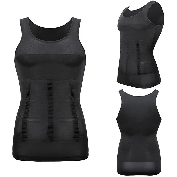 Men's Compression Body Shaper Tank Top, Slimming Vest T-shirt Mens Slimming Body Shaper Vest Shirt Abs Abdomen Slim Gym Workout Tummy Control Compression Tank Top Sleeveless Shapewear