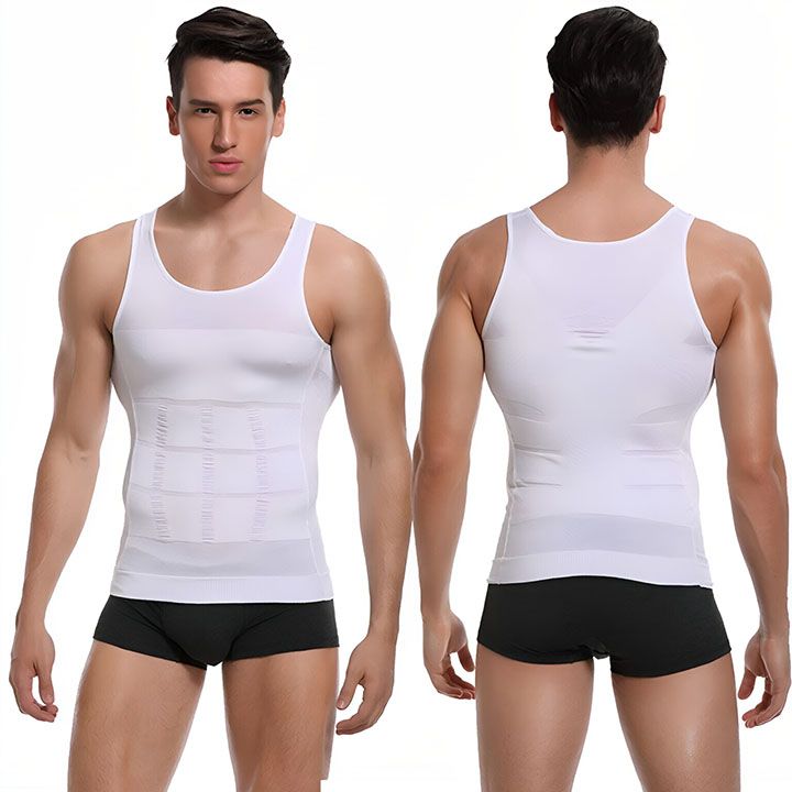 Men's Compression Body Shaper Tank Top, Slimming Vest T-shirt Mens Slimming Body Shaper Vest Shirt Abs Abdomen Slim Gym Workout Tummy Control Compression Tank Top Sleeveless Shapewear