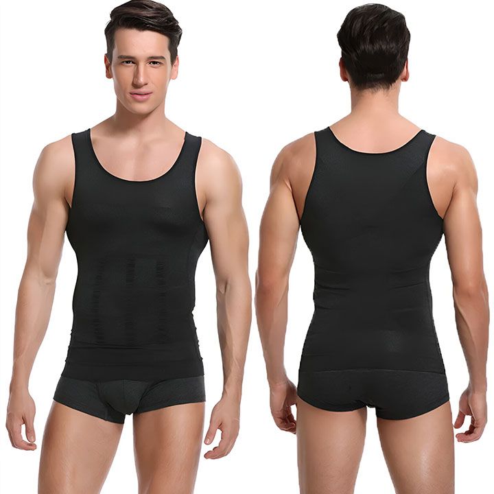 Men's Compression Body Shaper Tank Top, Slimming Vest T-shirt Mens Slimming Body Shaper Vest Shirt Abs Abdomen Slim Gym Workout Tummy Control Compression Tank Top Sleeveless Shapewear