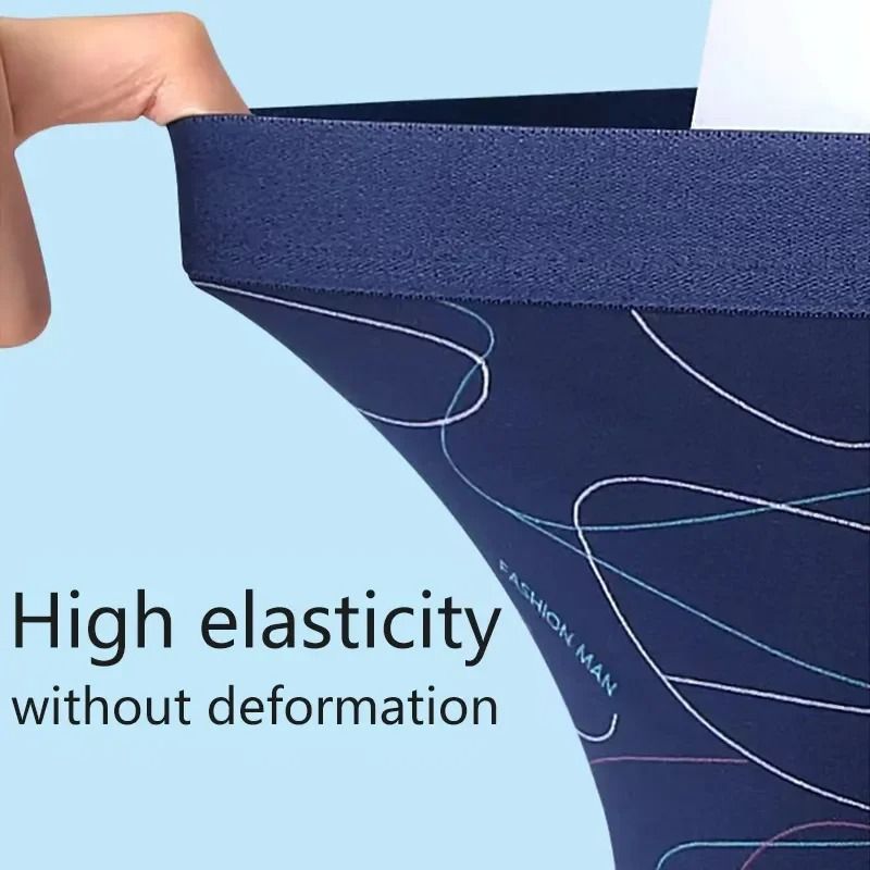 4 Pack MEN'S Underwear FASHION Boxer Underwear Antibacterial Breathable Clothing Comfortable Mid-waist Panties Soft Boxer Briefs MEN'S Clothes Shorts Underwear Briefs Student Boy Air force Sports