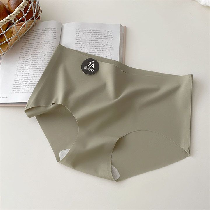 6PCS/Set Women Panties Slip Silk Seamless Briefs Ladies Cotton Crotch Lingerie Comfy Invisible Briefs Girls Quick Drying Underwear Women Underwear Soft Thin Light Panty Culotte Femme Underpants