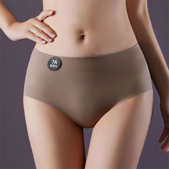 6PCS/Set Women Panties Slip Silk Seamless Briefs Ladies Cotton Crotch Lingerie Comfy Invisible Briefs Girls Quick Drying Underwear Women Underwear Soft Thin Light Panty Culotte Femme Underpants