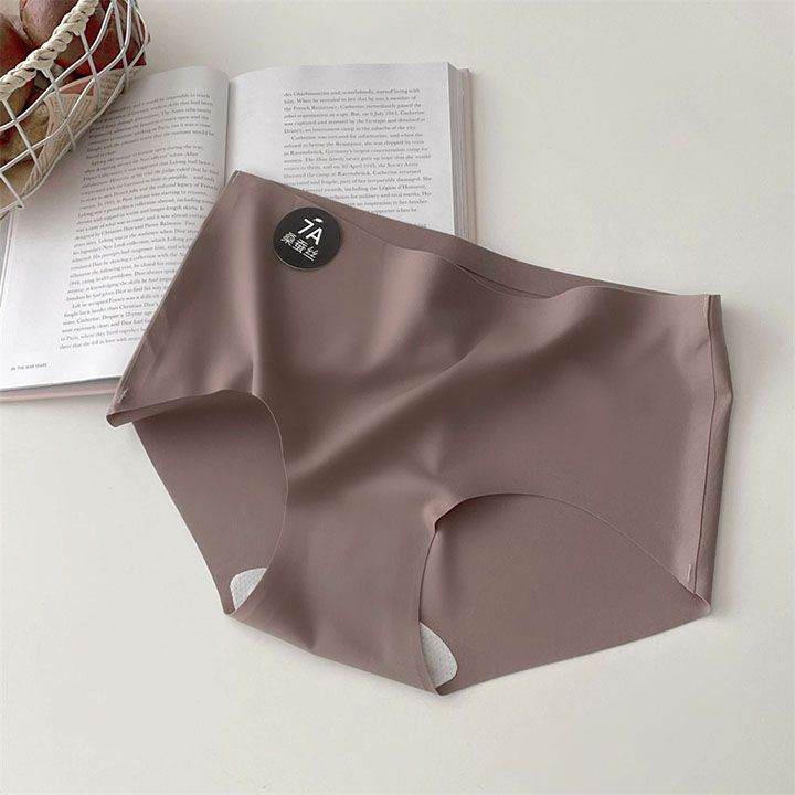 6PCS/Set Women Panties Slip Silk Seamless Briefs Ladies Cotton Crotch Lingerie Comfy Invisible Briefs Girls Quick Drying Underwear Women Underwear Soft Thin Light Panty Culotte Femme Underpants