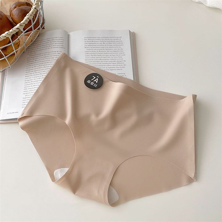 6PCS/Set Women Panties Slip Silk Seamless Briefs Ladies Cotton Crotch Lingerie Comfy Invisible Briefs Girls Quick Drying Underwear Women Underwear Soft Thin Light Panty Culotte Femme Underpants