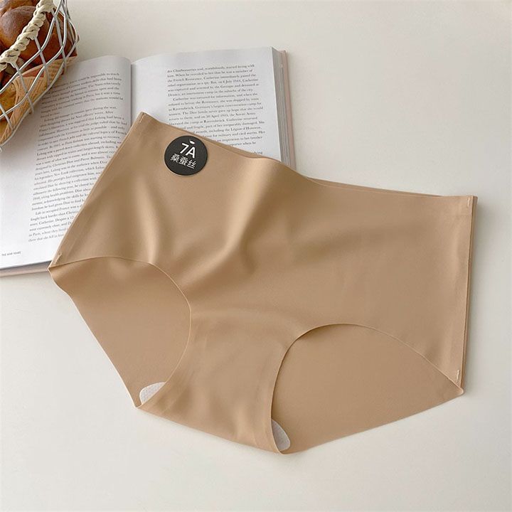 6PCS/Set Women Panties Slip Silk Seamless Briefs Ladies Cotton Crotch Lingerie Comfy Invisible Briefs Girls Quick Drying Underwear Women Underwear Soft Thin Light Panty Culotte Femme Underpants