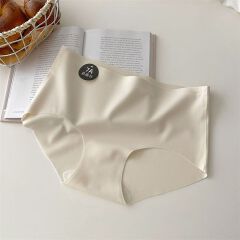 Clothes 6 Pcs Women Panties Slip Silk Seamless Briefs Ladies Cotton Crotch Lingerie Comfy Invisible Briefs Girls Quick Drying Underwear Women Underwear Soft Thin Light Panty Culotte Femme Underpants