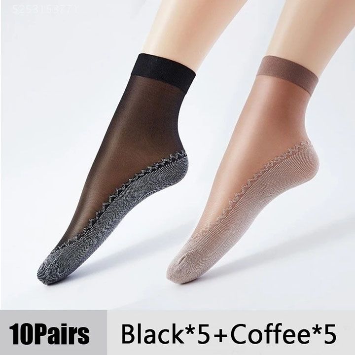 10 Pairs Women's Socks Soft Cotton Socks Women's Clothing Summer Ultrathin Breathable Sock Casual Lightweight Female Transparent Boat Socks