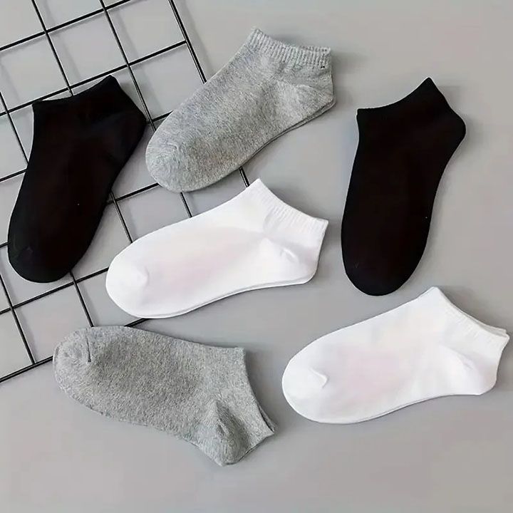 15 pairs/men's socks spring and summer thin breathable soft polyester cotton socks black casual business socks boat socks
