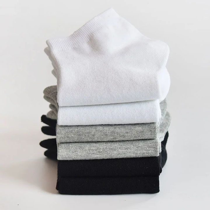 15 pairs/men's socks spring and summer thin breathable soft polyester cotton socks black casual business socks boat socks