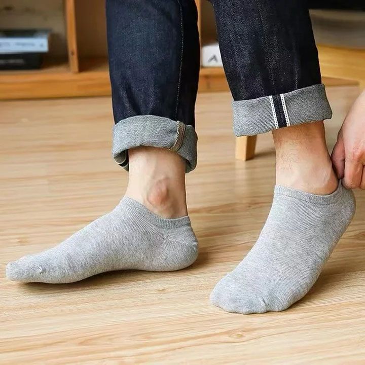 15 pairs/men's socks spring and summer thin breathable soft polyester cotton socks black casual business socks boat socks