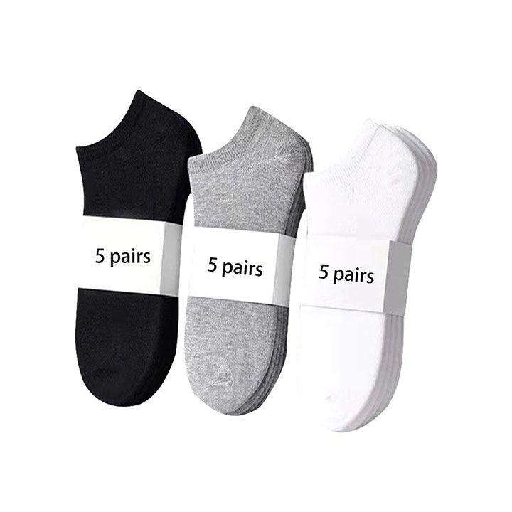 15 pairs/men's socks spring and summer thin breathable soft polyester cotton socks black casual business socks boat socks