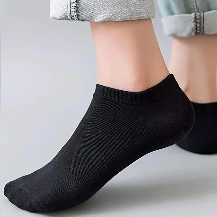 15 pairs/men's socks spring and summer thin breathable soft polyester cotton socks black casual business socks boat socks