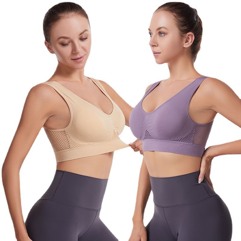 Women'S Clothing Lingerie Bras Seamless Mesh Women Sports Bras Fitness Gym Running Underwear Shockproof Bra Wireless Plus Size Crop Top Breathable Yoga Bra
