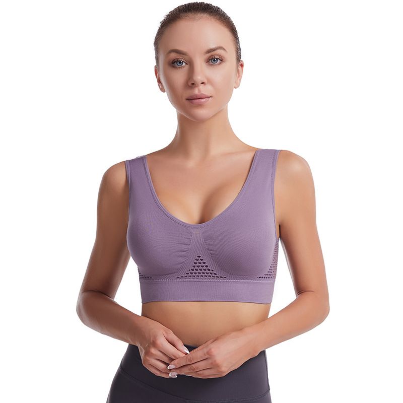 Women'S Clothing Lingerie Bras Seamless Mesh Women Sports Bras Fitness Gym Running Underwear Shockproof Bra Wireless Plus Size Crop Top Breathable Yoga Bra