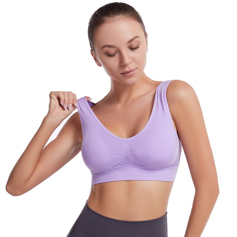 Women'S Clothing Lingerie Bras Seamless Mesh Women Sports Bras Fitness Gym Running Underwear Shockproof Bra Wireless Plus Size Crop Top Breathable Yoga Bra