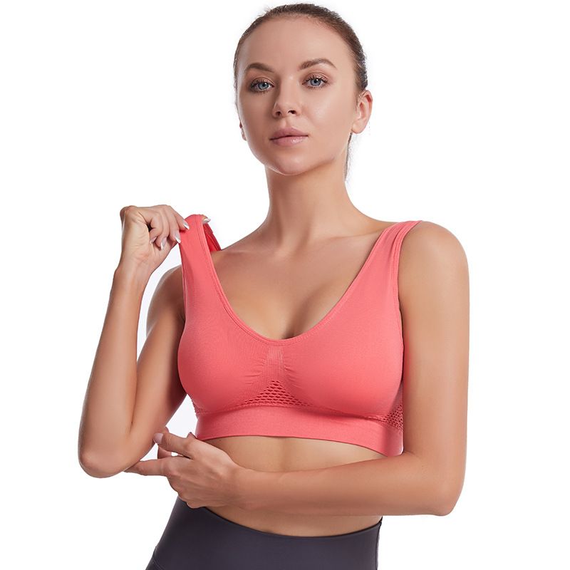Women'S Clothing Lingerie Bras Seamless Mesh Women Sports Bras Fitness Gym Running Underwear Shockproof Bra Wireless Plus Size Crop Top Breathable Yoga Bra